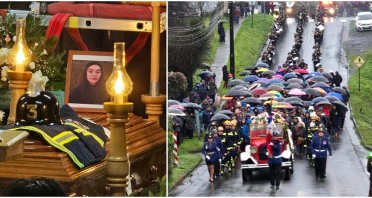 Funeral de bomberi que murió tras volcamiento de carro en La Araucanía