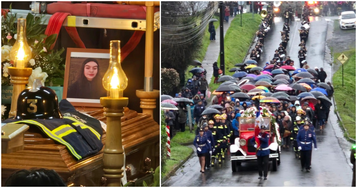 Funeral de bomberi que murió tras volcamiento de carro en La Araucanía