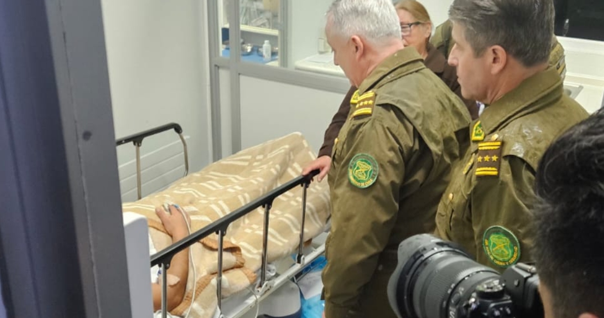 Carabineros baleados en Valdivia