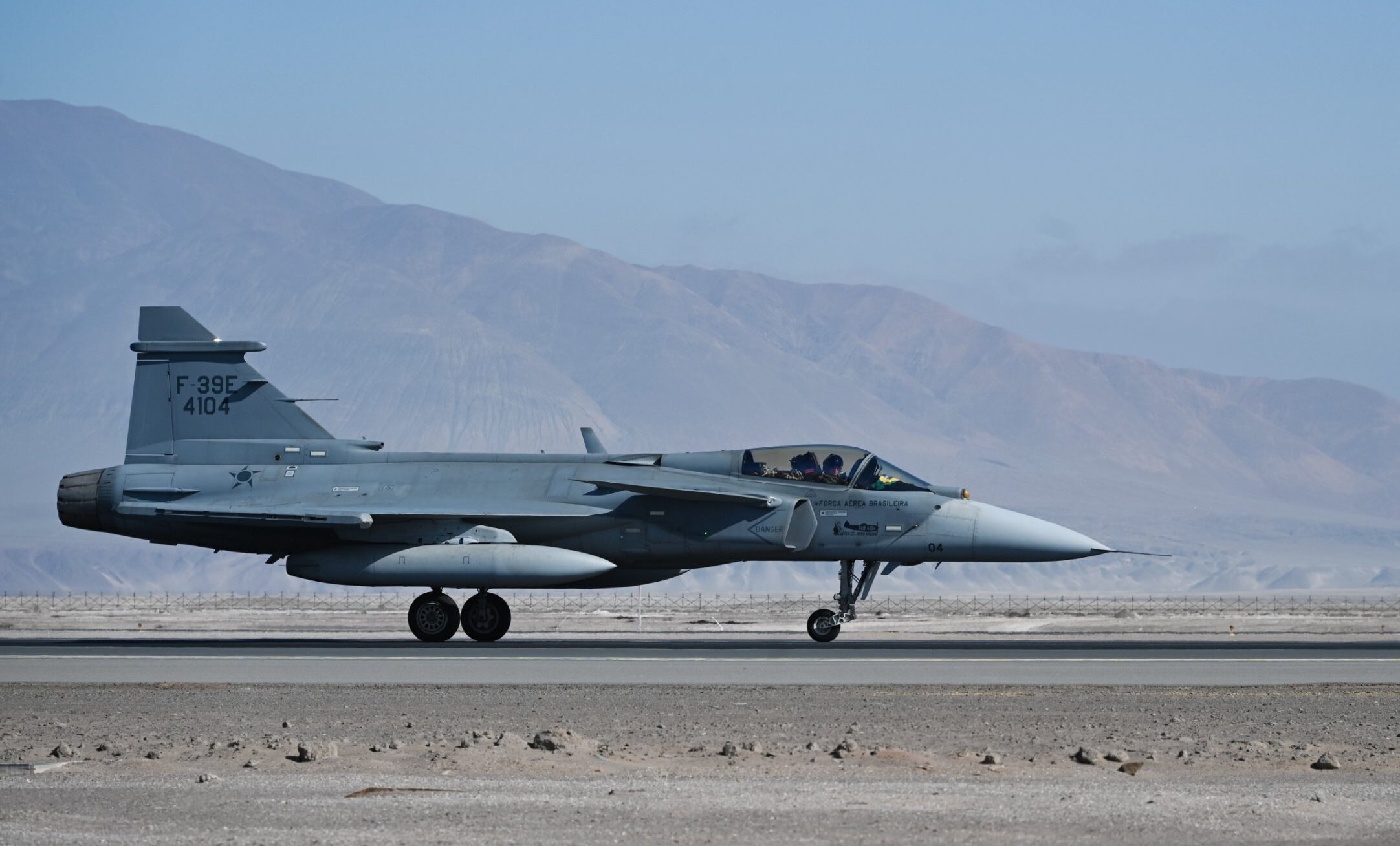 Un F-39 Gripen de la Fuerza Aérea de Brasil