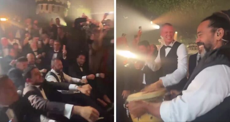 Haaland se roba la película en boda de Gigi Donnarumma: noruego lideró “remo vikingo” de invitados