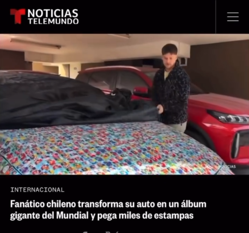 Captura de Ariel Osses y su auto en Telemundo Noticias