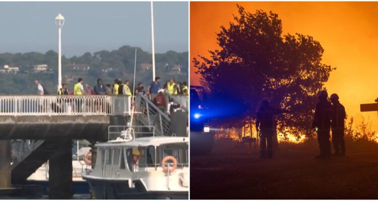Evacúan a miles en barcos desde turística península de Cap Ferret en Francia por devastador incendio