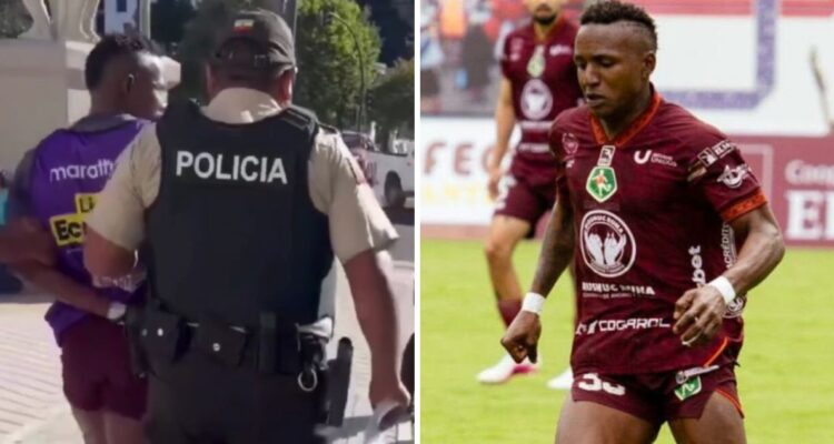 Futbolista fue detenido cuando calentaba para jugar partido en Ecuador.