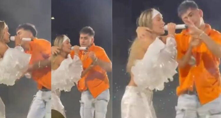 VIDEO | El tenso momento en que Karol G es acosada y casi agredida sobre un escenario