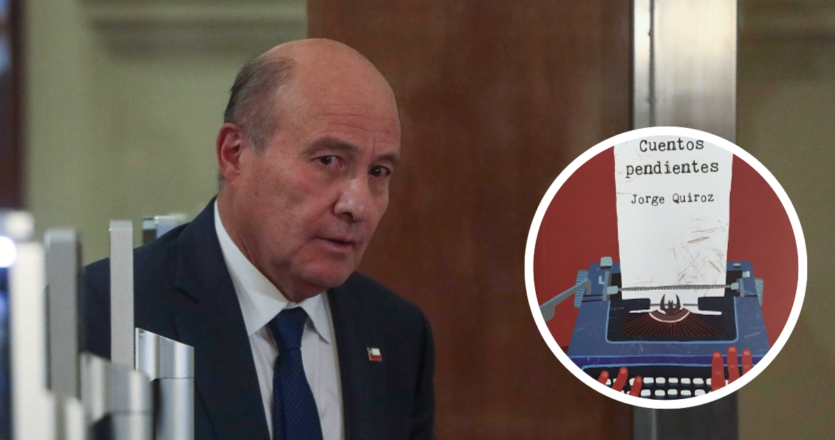 Jorge Quiroz y portada del libro Cuentos Pendientes.