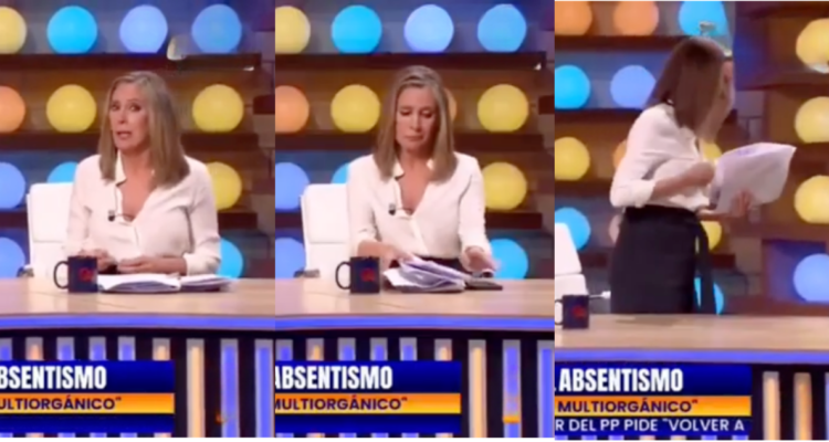 María Gomez Montero saliendo del programa Malas Lenguas