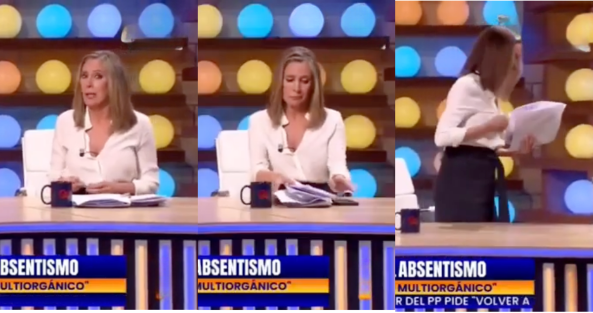 María Gomez Montero saliendo del programa Malas Lenguas