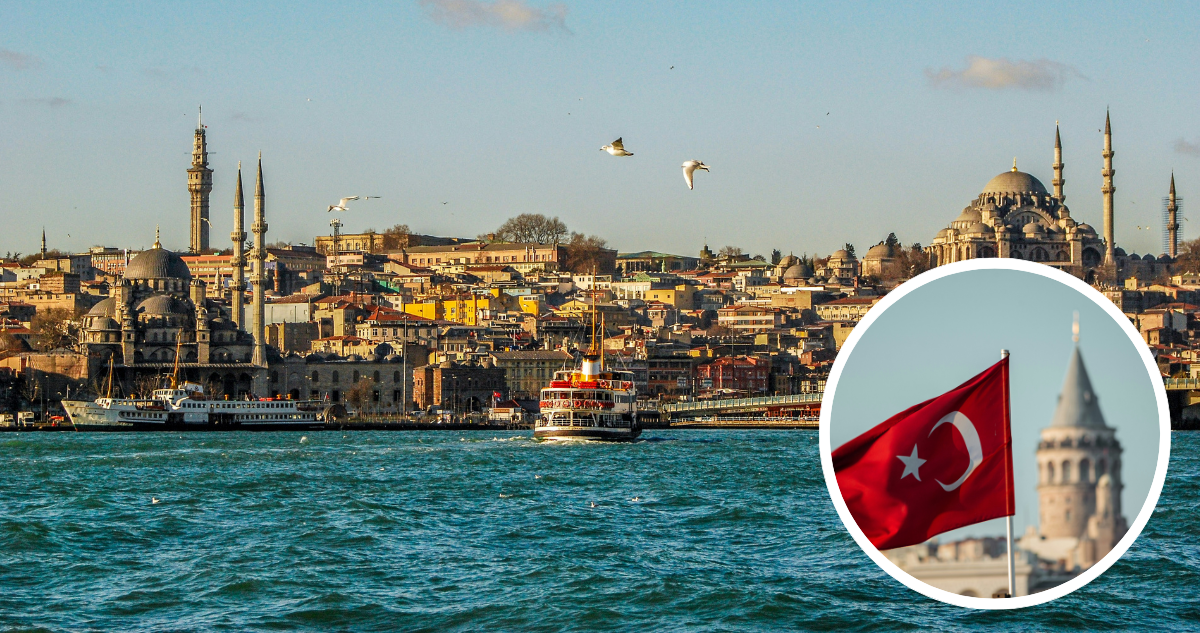 Estambul y bandera de Turquía