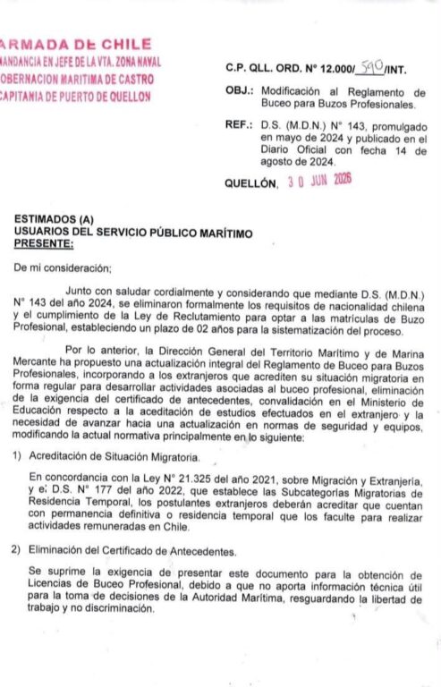 Reglamento de Buceo para Buzos Profesionales