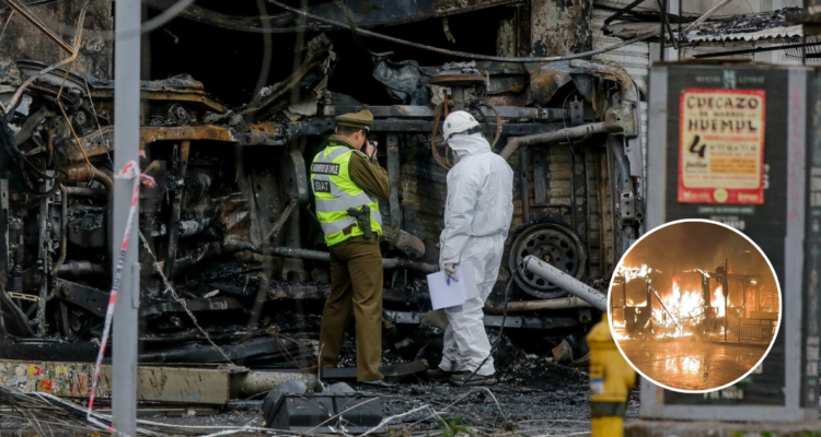 Suben a 7 los muertos tras incendio por colisión de bus y camioneta en Santiago: son venezolanos