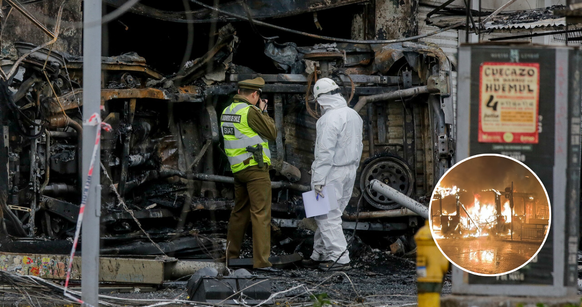 Suben a 7 los muertos tras incendio por colisión de bus y camioneta en Santiago: son venezolanos