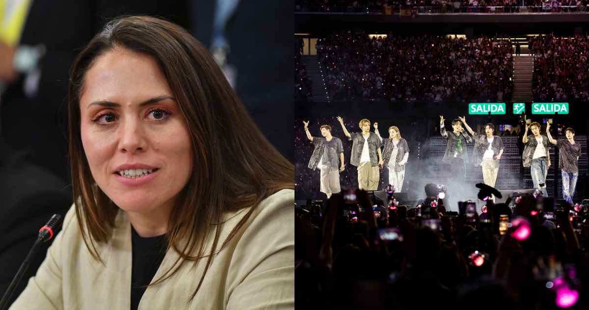 Foto de Natalia Duco y un concierto de BTS