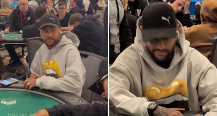 Neymar llegó con todo a competir al Mundial de Póquer en Las Vegas.