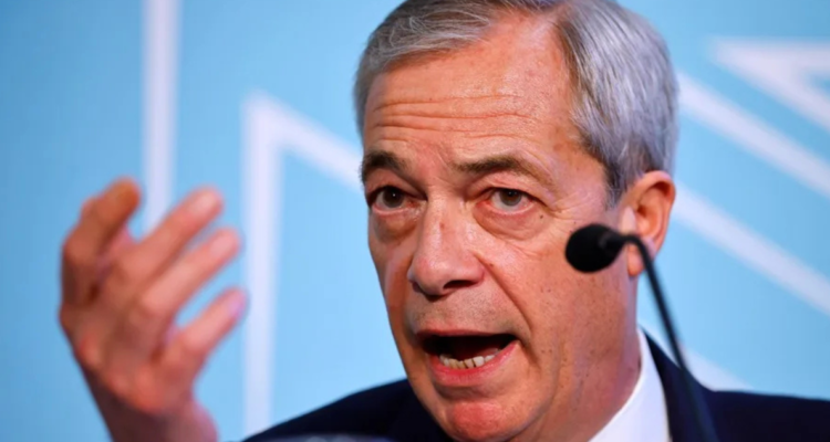 El líder de Reform UK, Nigel Farage, durante una rueda de prensa en Londres