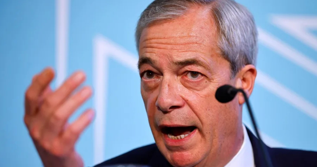 El líder de Reform UK, Nigel Farage, durante una rueda de prensa en Londres