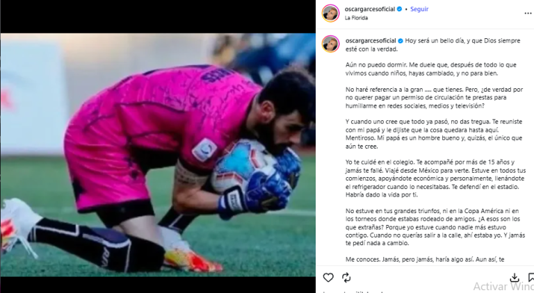 Óscar Gárces mensaje a su hermano Paulo