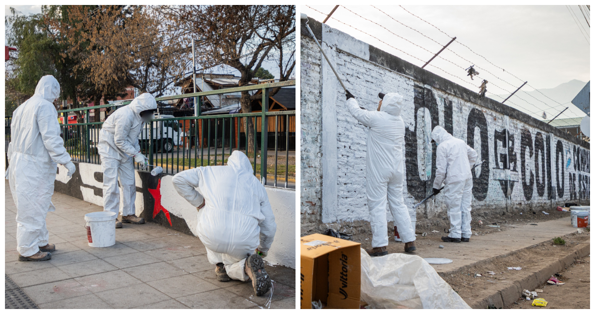 “Piño de matones”: Peñalolén lanza plan para borrar murales de barras bravas en avenida Grecia