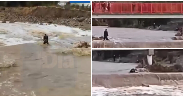 VIDEO | Hombre es arrastrado por violento caudal al intentar cruzar estero en Punitaqui y salva ileso