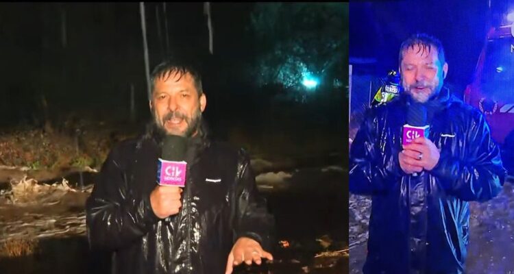 Periodista Rafael Cavada recibió ola de comentarios por despacho bajo intensa lluvia