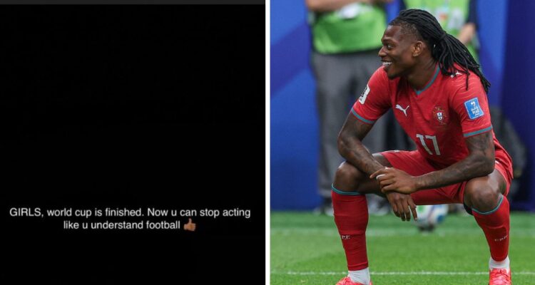 Rafael Leão genera ola de críticas por mensaje machista en redes: “Chicas… pueden parar de fingir”