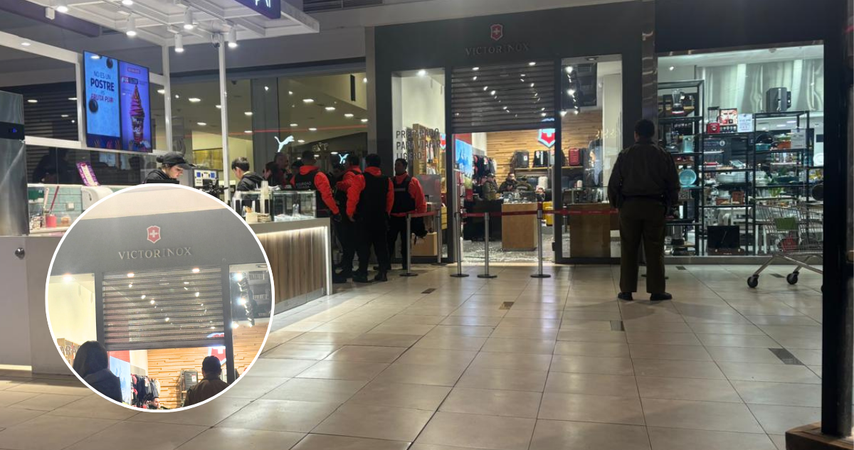 Personas se tiraron al piso: Reportan robo de $60 millones en relojes desde tienda en Mallplaza Trébol