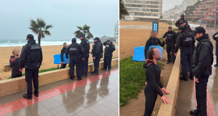 surfistas Reñaca detenidos sitema frontal