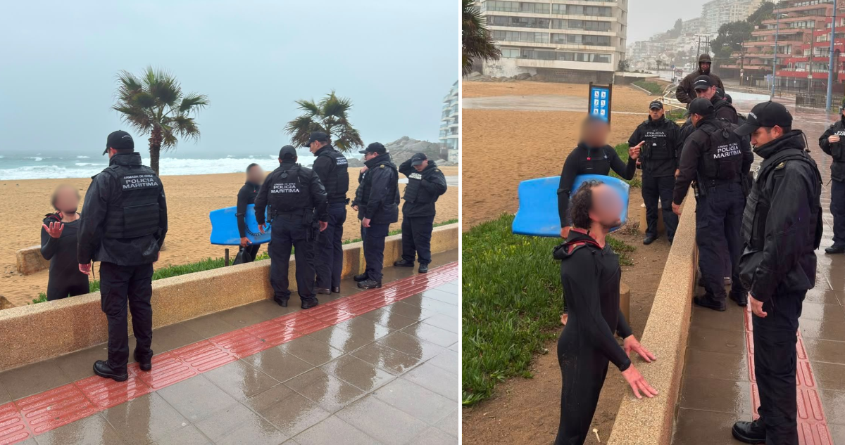 surfistas Reñaca detenidos sitema frontal