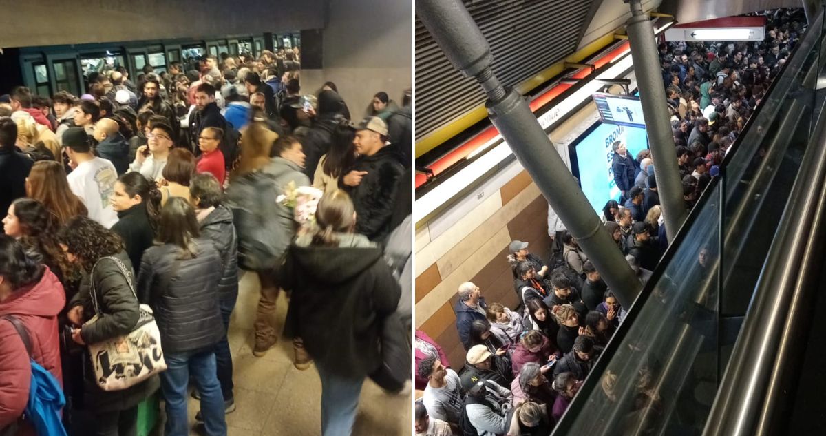 Reportan retrasos y aglomeraciones en estaciones de Línea 1 del Metro de Santiago