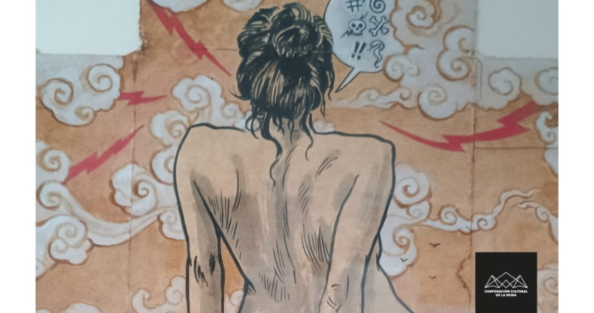 Foto de afiche de la Exposición Líneas y manchas de lo humano | Corporación Cultural de La Reina 