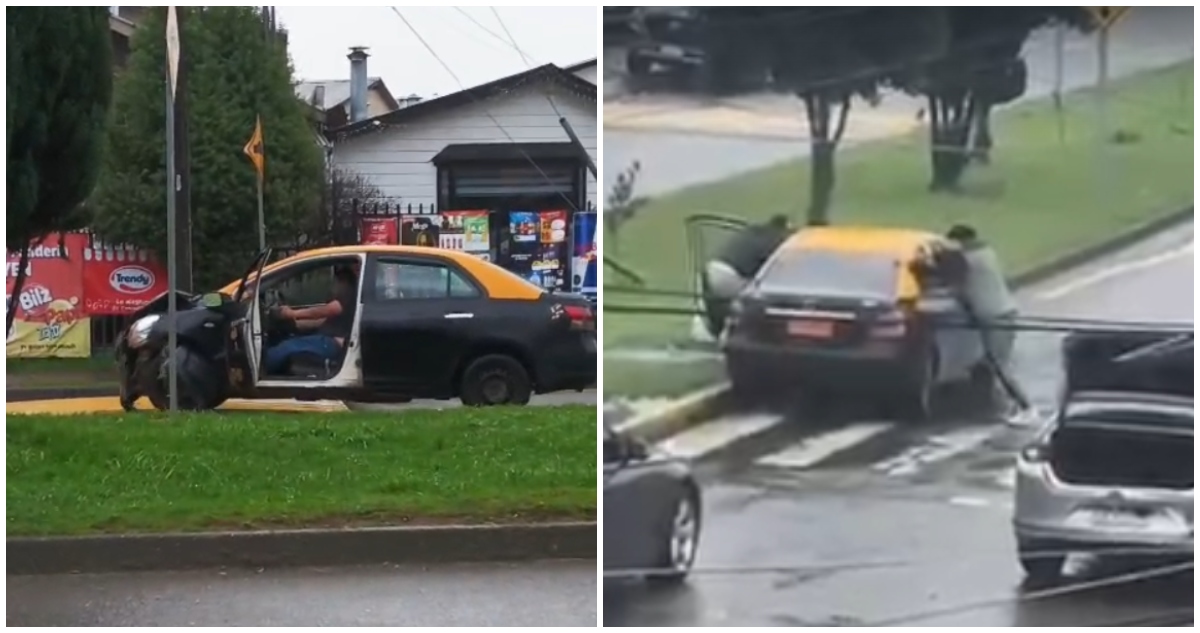 Taxista choca y luego huye del lugar con puerta abierta en Valdivia