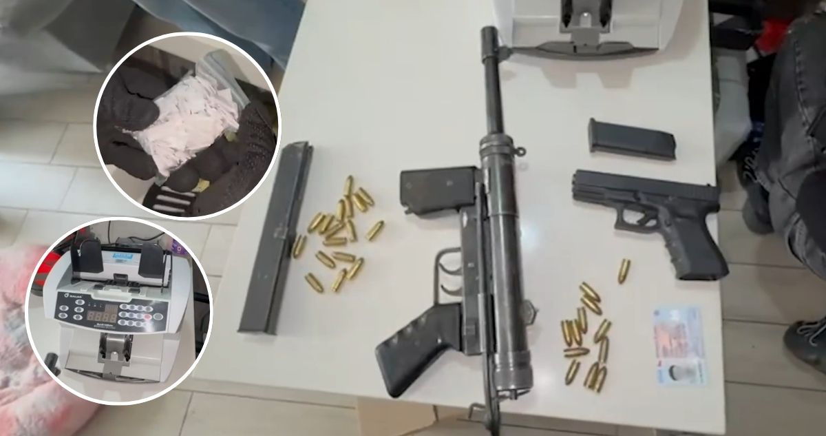Tenían subametralladora de policía argentina: dos detenidos por tráfico de armas y droga en La Florida