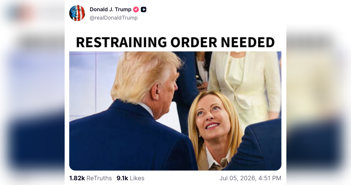 Trump pide una “orden de alejamiento” contra Meloni y gobierno italiano evita reaccionar
