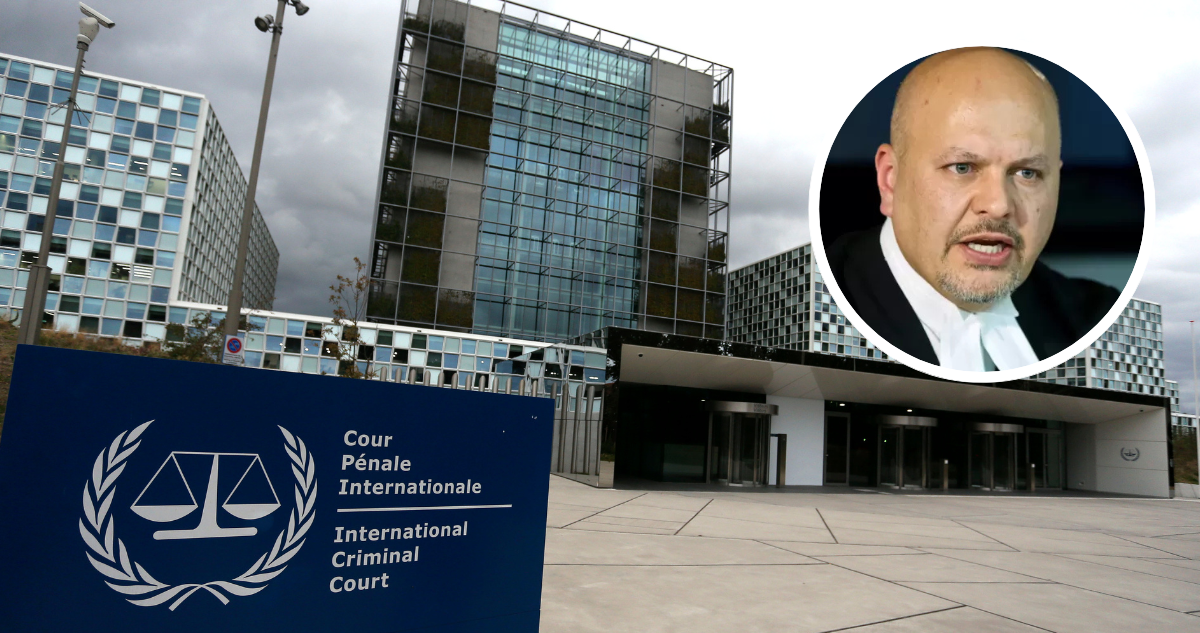 Corte Penal Internacional. Y foto del fiscal destituido de la Corte Penal Internacional, Karim Khan.