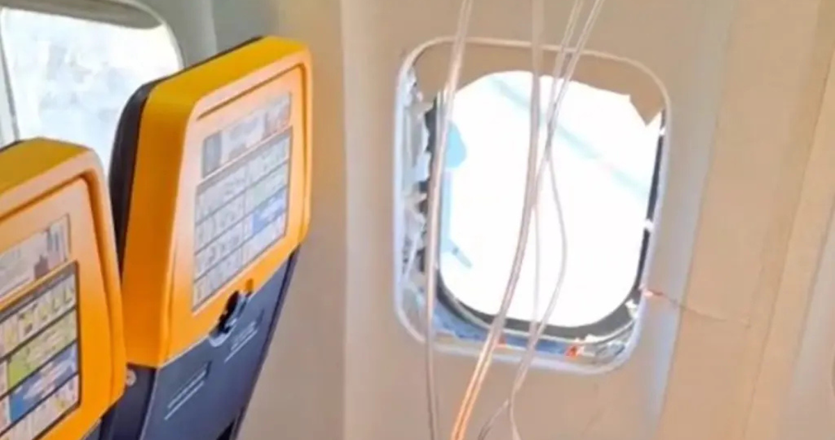 Ventana de avión se rompe en vuelo hacia Alemania y pasajero termina con su cabeza en el exterior
