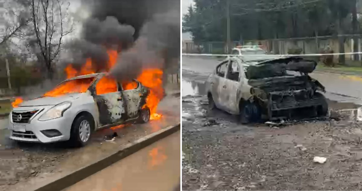 VIDEO | Encuentran quemado auto donde huyeron sujetos tras robo a camión de valores en Franklin