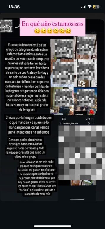 Denuncian grupo de Telegram donde sujetos difunden fotos íntimas de mujeres en Valle del Aconcagua