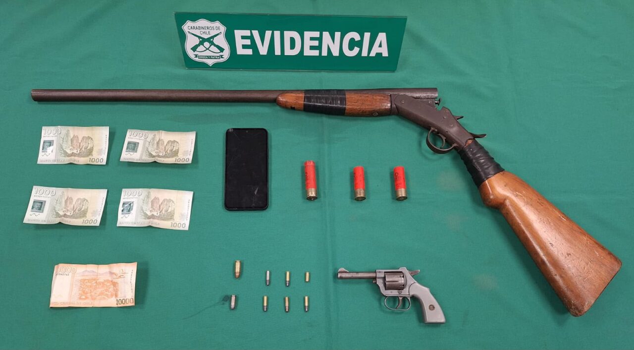 Detienen a 3 sujetos por porte ilegal de armas en Arauco: habrían disparado cerca de jardín infantil