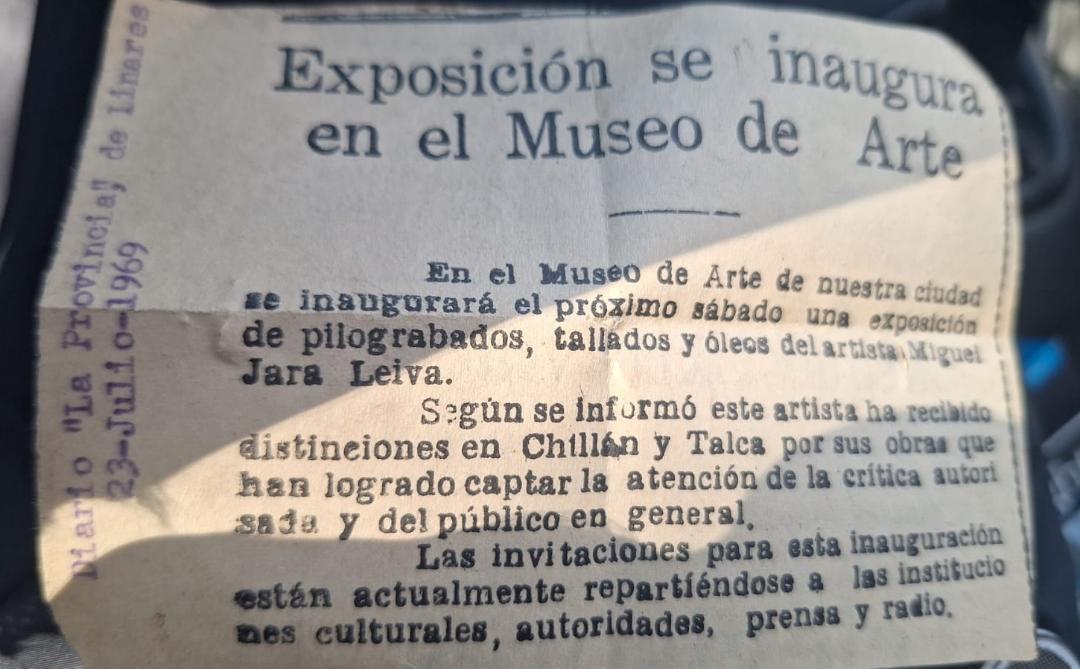 Fotografía del recorte que el casero envió a Cristóbal.