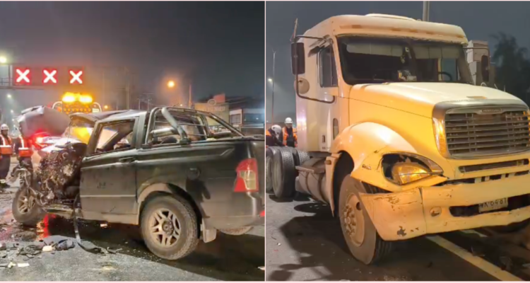 Un muerto deja accidente múltiple que involucró a un camión en la Ruta 5 Norte