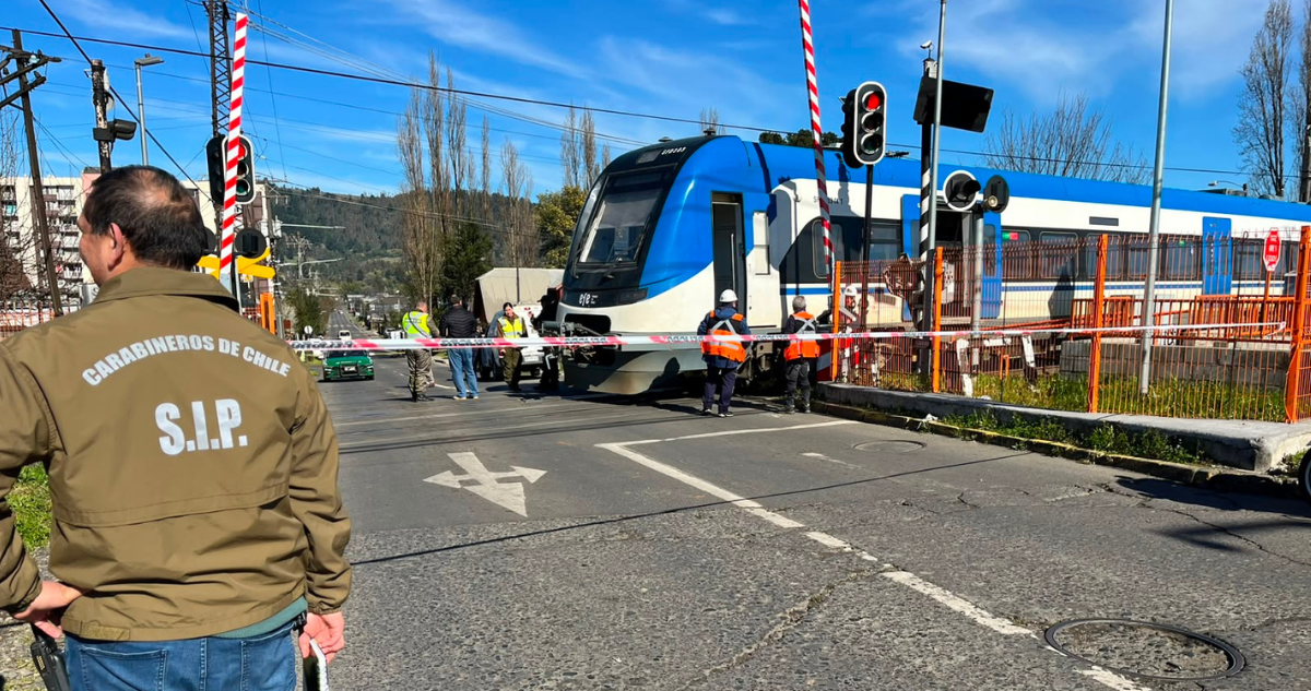 Adulto mayor de 73 años muere tras ser impactado por tren de pasajeros en Temuco