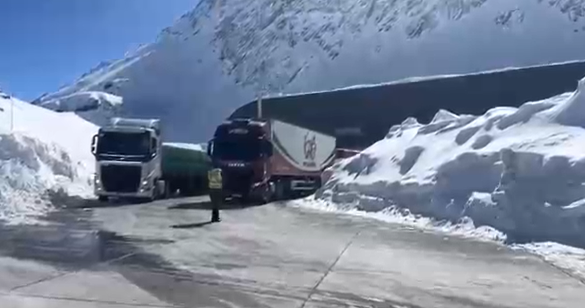 Alertan acumulación de cerca de 300 camiones en Chile por cierre de paso Los Libertadores