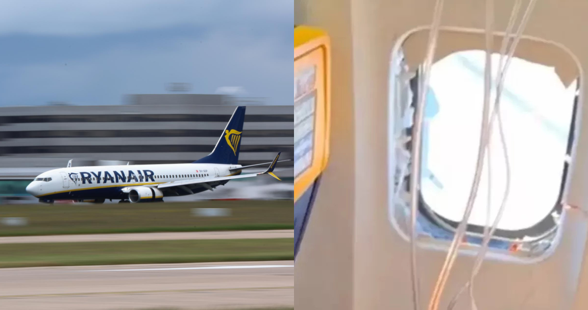 hombre fue succionado por ventanilla de avión de Ryanair