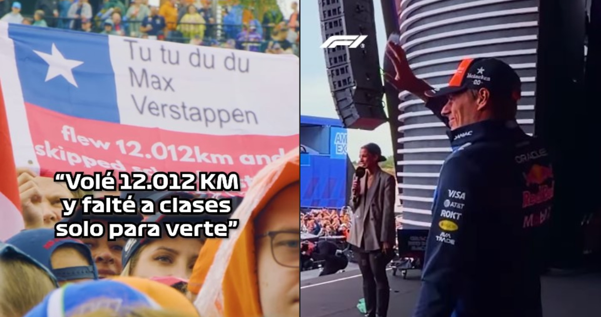 Bandera chilena causó furor en recibimiento a Max Verstappen