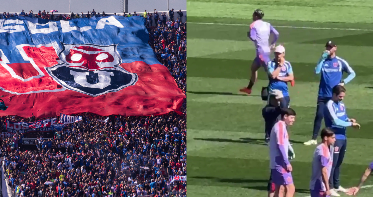 Banderazo de La U previo a Superclásico con Assadi entrenando