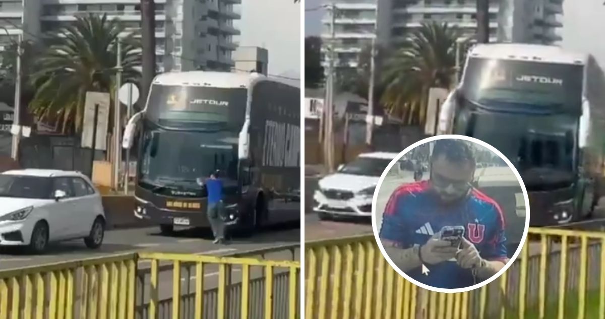 Bus de Colo Colo chocó con auto de hincha de La U antes del Superclásico.