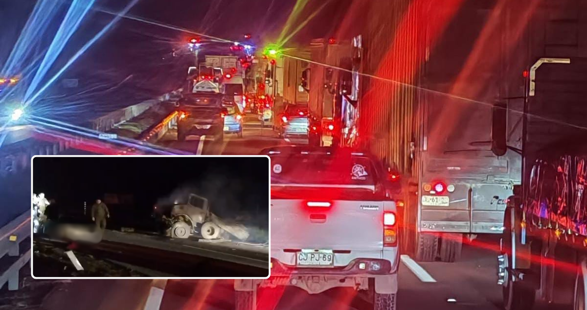 Reportan grave colisión entre camión del Ejército y otro particular en plena Ruta 5 Sur en Los Ángeles