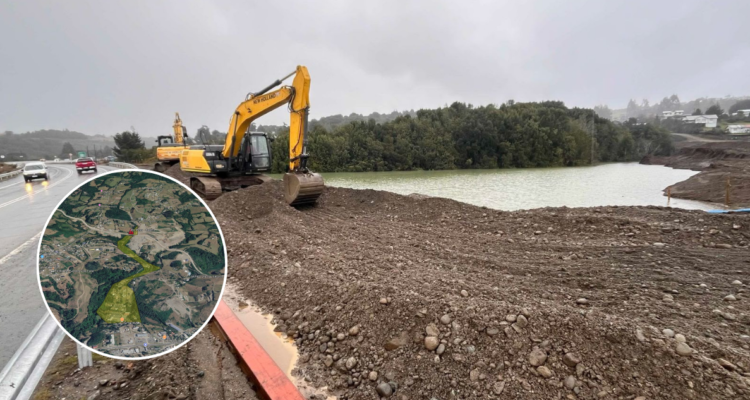 Detectan que particular intervino cauce y erosionó zona de bypass en Castro: declaran Alerta Amarilla