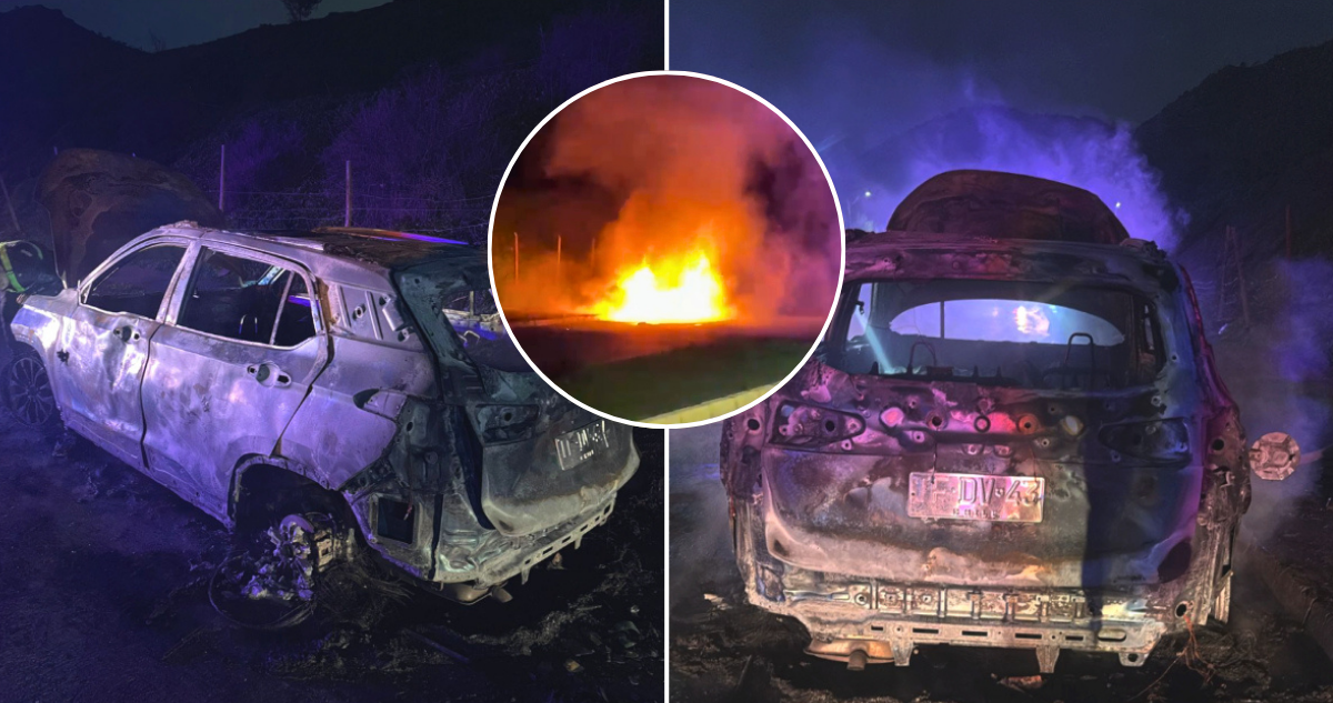 Hallan automóvil calcinado en Quilicura e investigan posible vínculo con crimen de carabinero en Renca