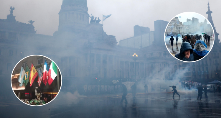 Caos en Argentina: policías lanzan gases a manifestantes frente al Congreso y hay más de 10 detenidos
